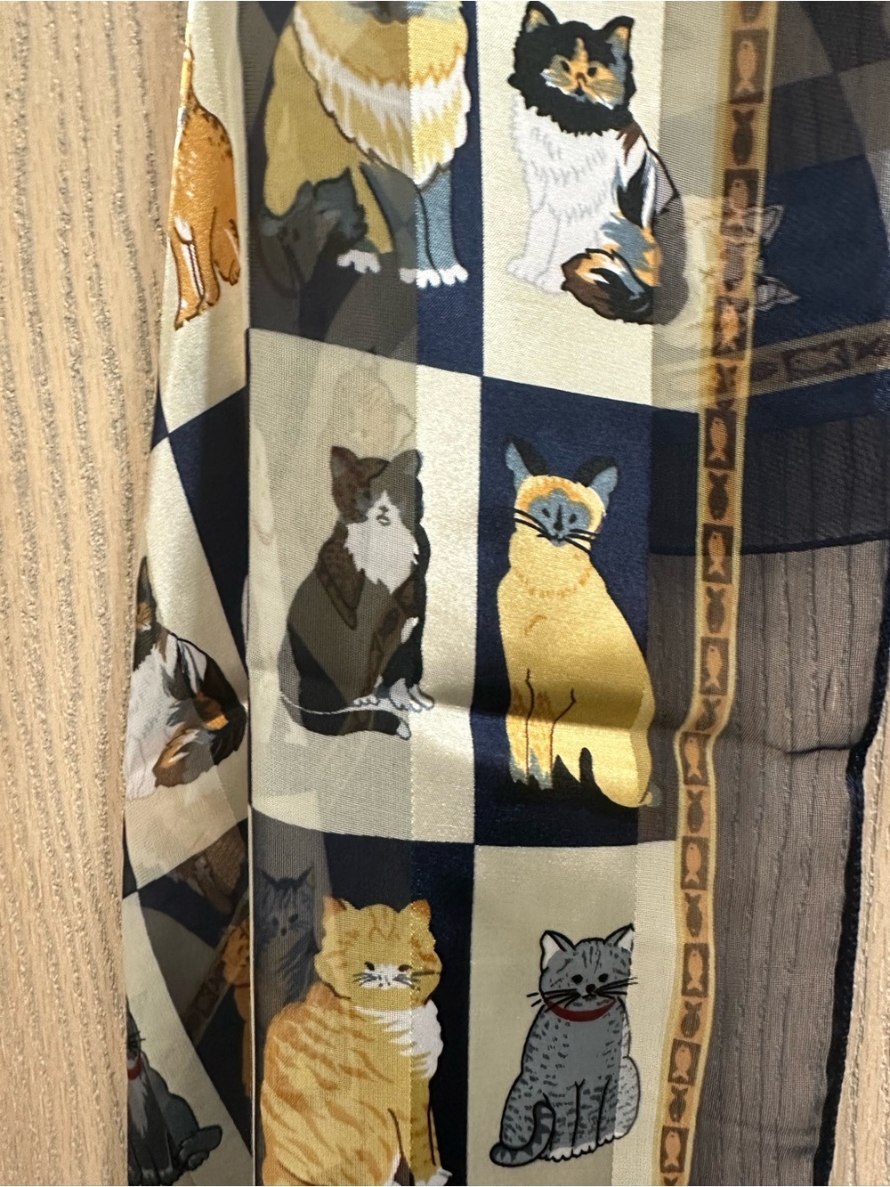 Cat Themed Sheer Scarf - Picture 3 of 7